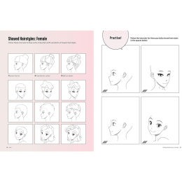 Draw Manga Faces, Heads and Hairstyles in the group Hobby & Creativity / Books / Art Instruction Books at Pen Store (137217)