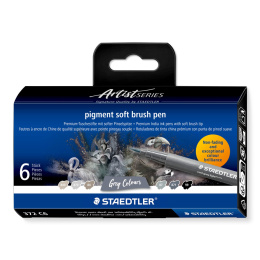 Pigment Arts Soft Brush Pen set of 6 Grey in the group Pens / Artist Pens / Brush Pens at Pen Store (137626)