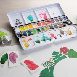 Akademie Aquarell Half Pans 24-set in the group Art Supplies / Artist colours / Watercolour Paint / Watercolour pans at Pen Store (137802)