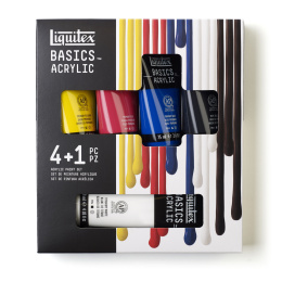 Basics Acrylic Paint Set 4x75 ml + 1x118 ml in the group Art Supplies / Artist colours / Acrylic Paint at Pen Store (137838)