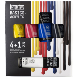 Basics Acrylic Paint Set 4x75 ml + 1x118 ml in the group Art Supplies / Artist colours / Acrylic Paint at Pen Store (137838)