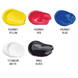 Basics Acrylic Paint Set 4x75 ml + 1x118 ml in the group Art Supplies / Artist colours / Acrylic Paint at Pen Store (137838)