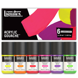 Gouache Paint Fluorescent Set 6x59 ml in the group Art Supplies / Artist colours /  Gouache at Pen Store (137842)