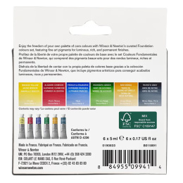Professional Watercolour 5 ml Tubes Foundation 6-set in the group Art Supplies / Artist colours / Watercolour Paint / Watercolour in tube at Pen Store (138000)