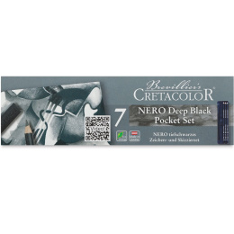 Nero Deep Black Set 7 Pieces in the group Art Supplies / Crayons & Graphite / Drawing Charcoal at Pen Store (138029)
