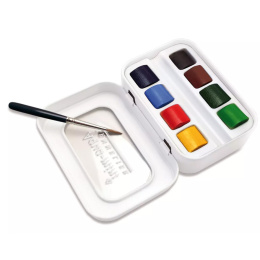 l'Aquarelle Aqua-mini 8 Half Pans + Brush in the group Art Supplies / Artist colours / Watercolour Paint / Watercolour pans at Pen Store (138036)