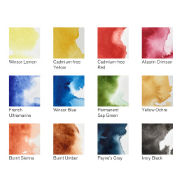 Professional Water Colour Half Pan Field Box 12-set in the group Art Supplies / Artist colours / Watercolour Paint / Watercolour pans at Pen Store (138038)