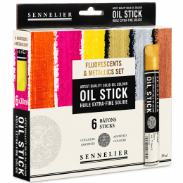 Oil Stick Flurescent & Metallics 6-set in the group Art Supplies / Crayons & Graphite / Oil sticks at Pen Store (138093)
